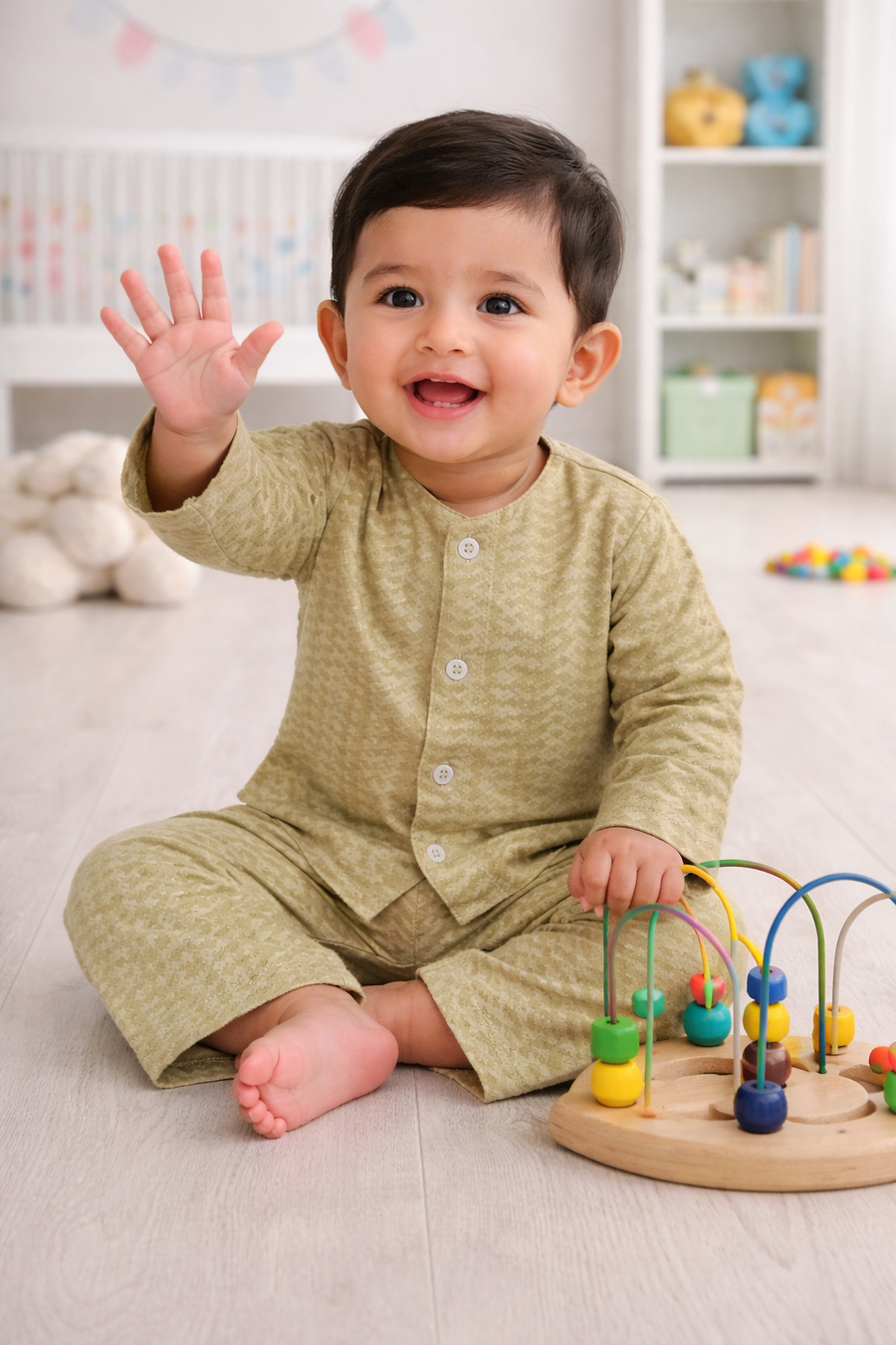 Earth Green | Checkered Muslin | Soft Unisex Muslin Set for New Born to 6 Years