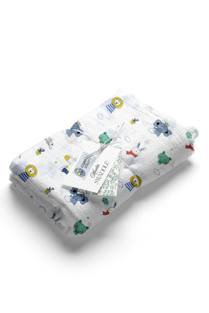 Muslin Swaddle for Infants 100 X 120 Cms - Little Lion