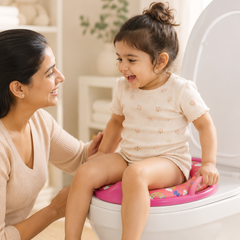 Cushioned Potty Seat with Handles - Pink Rainbow