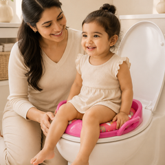 Cushioned Potty Seat with Handles - Pink Rainbow