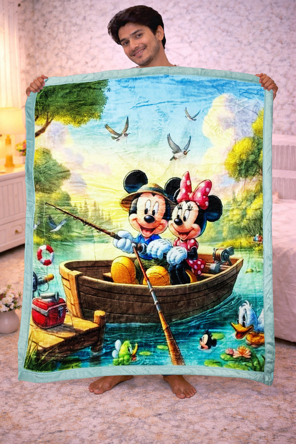Kradyl Kroft Soft Plush Velvet 3D Printed Blanket- Mousey