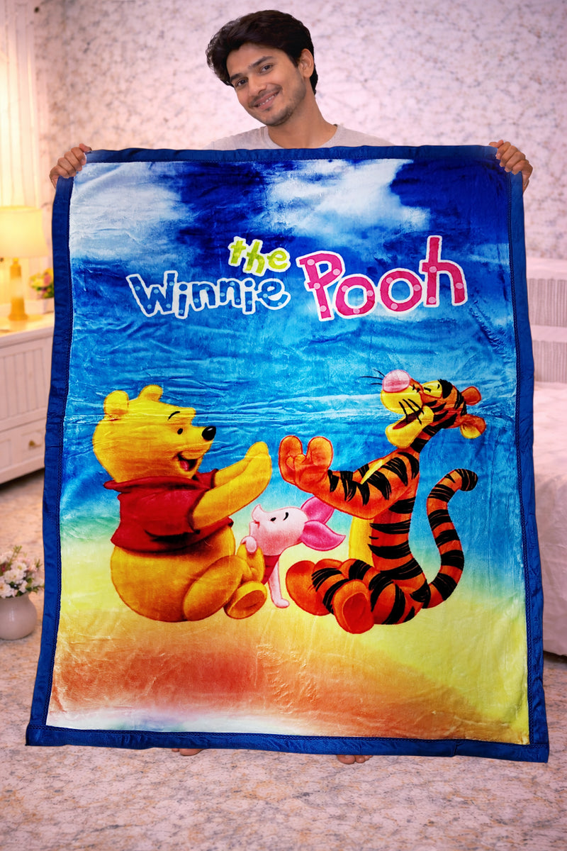 Kradyl Kroft Soft Plush Velvet 3D Printed Blanket - Yellow Bear