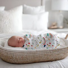 Muslin Swaddle for Infants 100 X 120 Cms - Rainbow