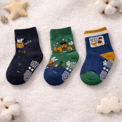 Kradyl Kroft Set of 3 Premium New Born Baby Socks with Foot Grip (3 to 6 Yrs) - Style 14