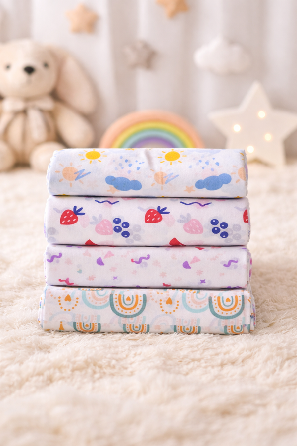 Set of 4 Fine Cotton Swaddles | Superfine Cotton - Beta