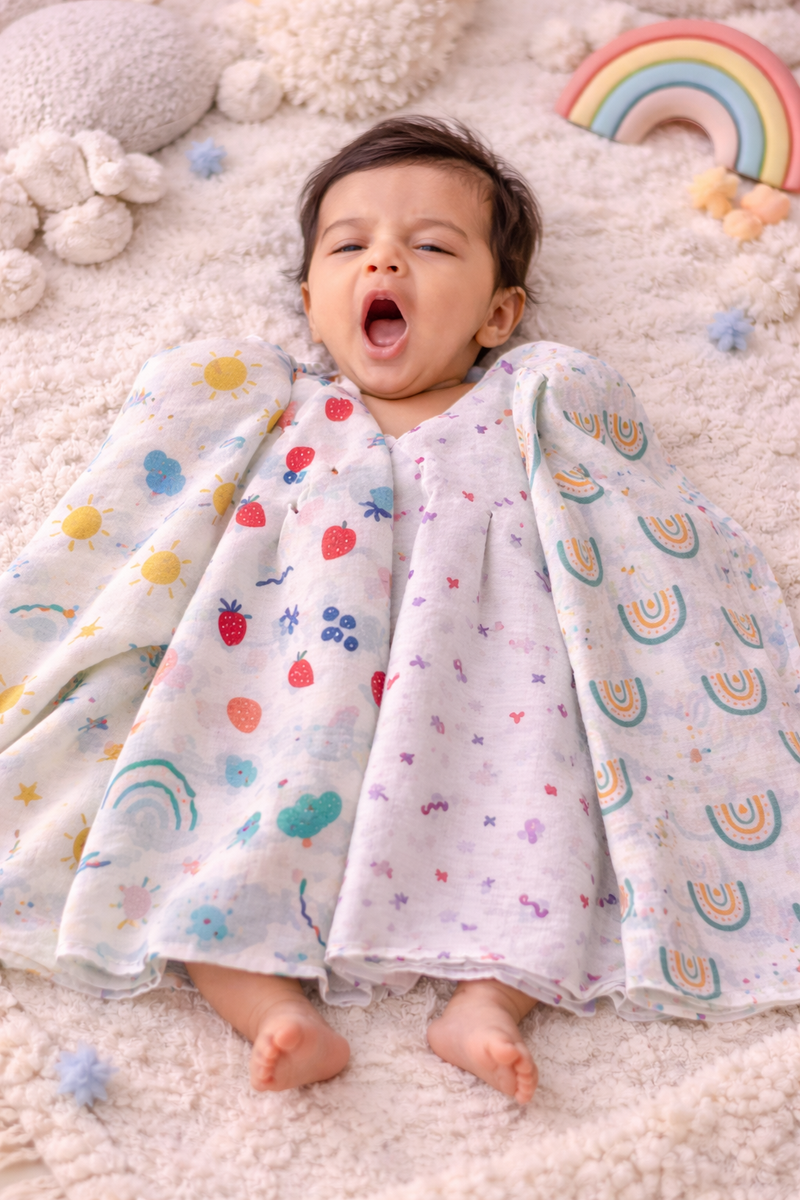 Set of 4 Fine Cotton Swaddles | Superfine Cotton - Beta