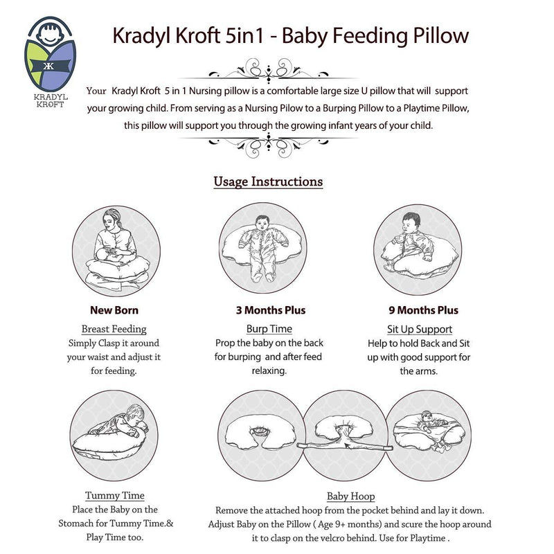 Grey Star-Baby Feeding Pillow | Nursing Pillow | Breastfeeding Pillow