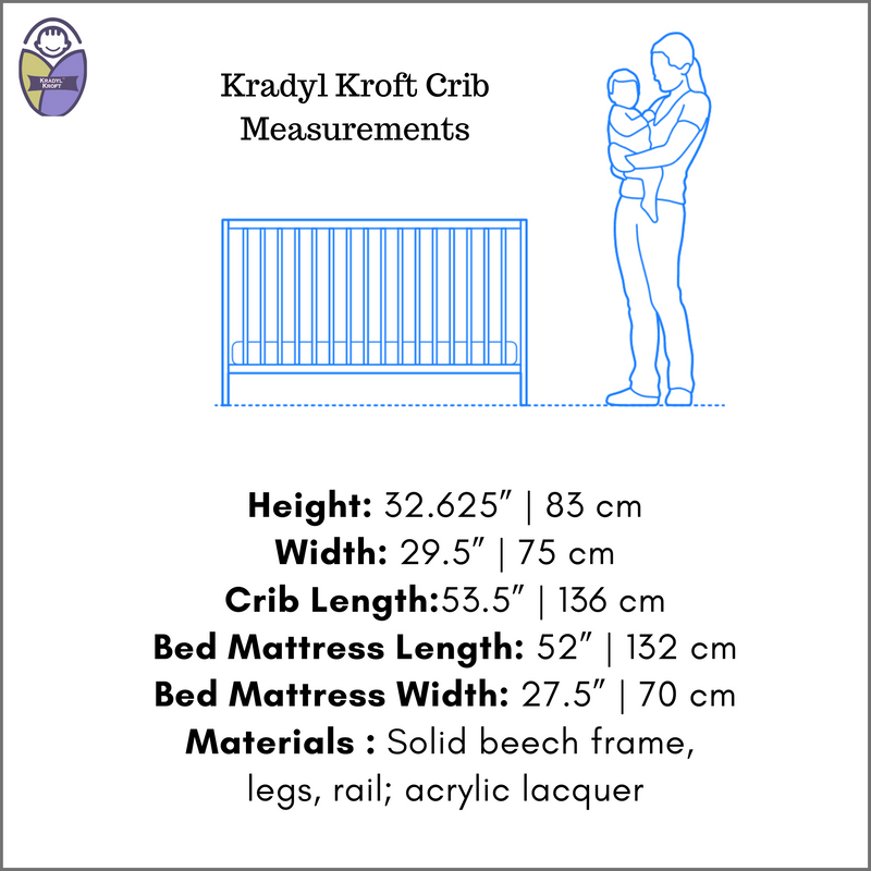 Kradyl Kroft Wooden Crib - Antique Finish