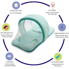 Minty Flora - Kradyl Kroft Bassinet Style Mosquito Net Bedding for Infants