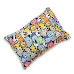 Happy Zoo - Toddler Pillow with 100% Cotton Removable cover - 20 X 15 Inches | Children Pillows